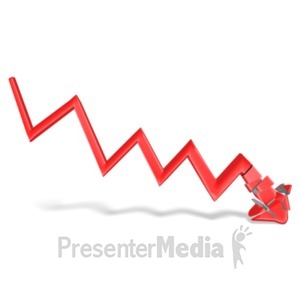 ID# 24608 - Arrow Graph Shatter - Presentation Clipart