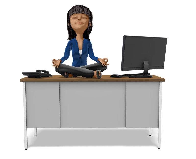 businesswoman desk clipart