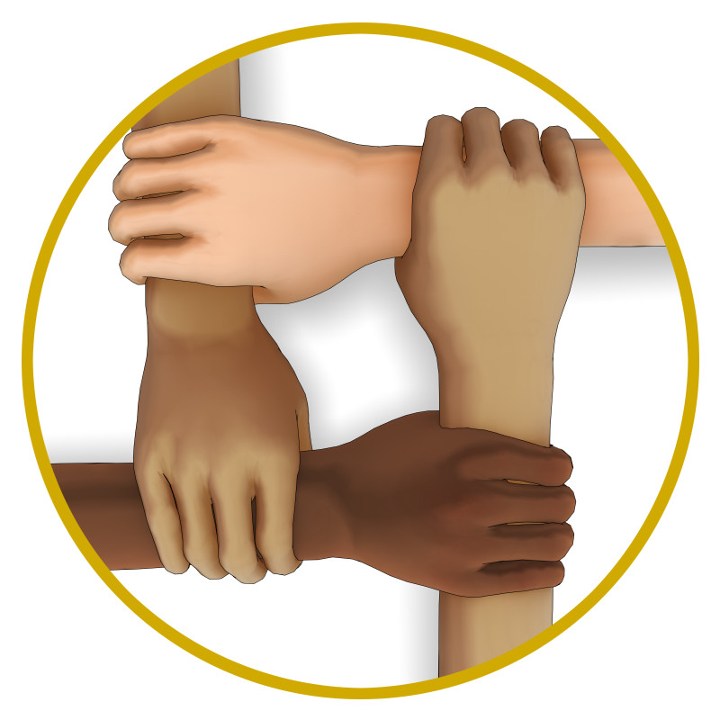 people holding hands in a circle clipart