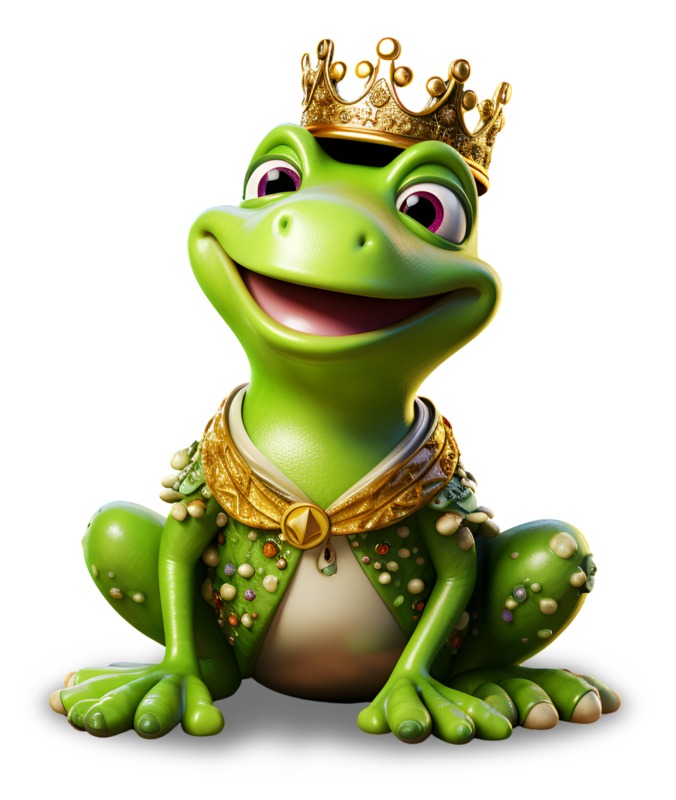 Enchanting Crowned Frog Clipart: Symbol of Creativity and Transformation