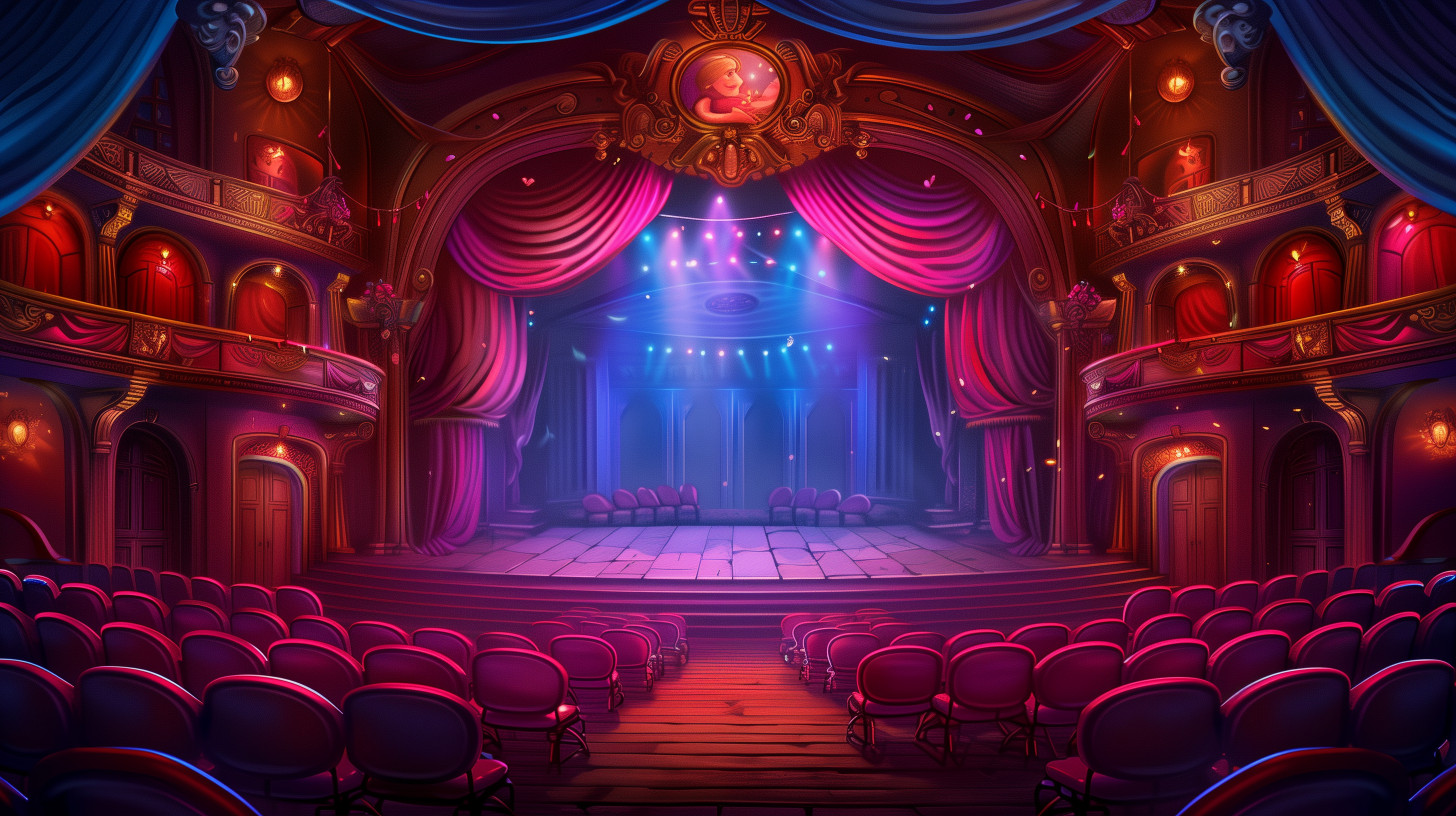 Enchanted Theater Interior - A Presentation Background, image size:1456x816