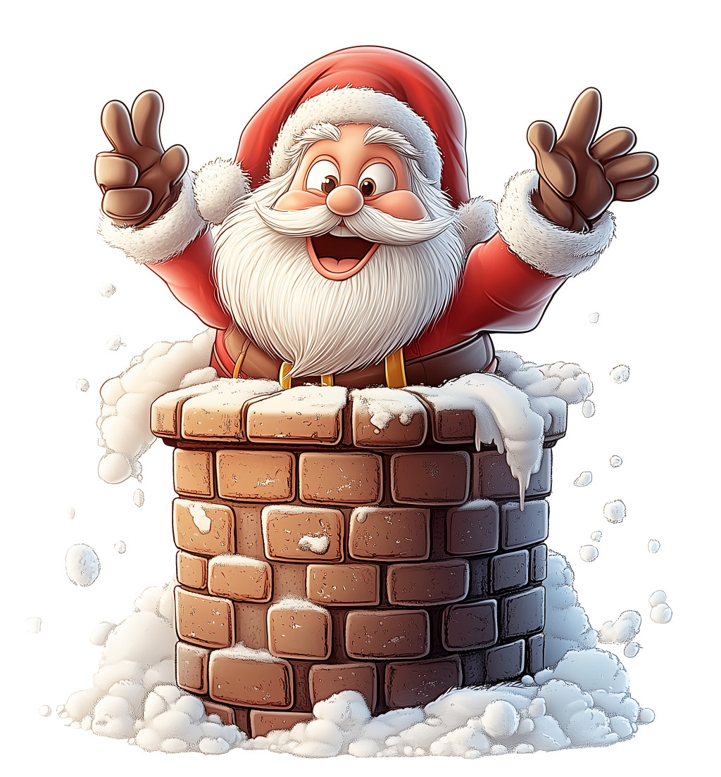 Santa In Chimney Clipart Transparent Image Download