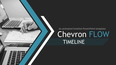 A preview image of a chevron flow timeline template for PowerPoint.