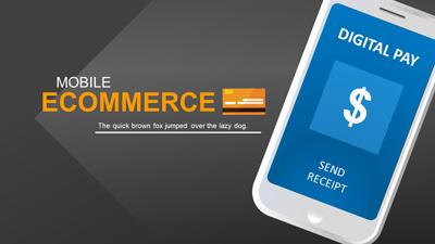 A preview image of the first slide for ecommece powerpoint template