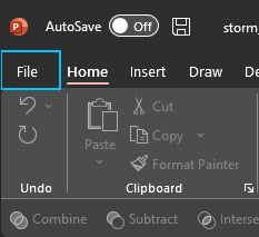 A tutorial image shows how to select file inside PowerPoint