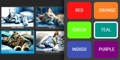 An example of the color and image style options in the ai PowerPoint maker.