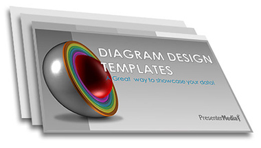 a preview image of a PowerPoint template diagram slide at a slanted angle