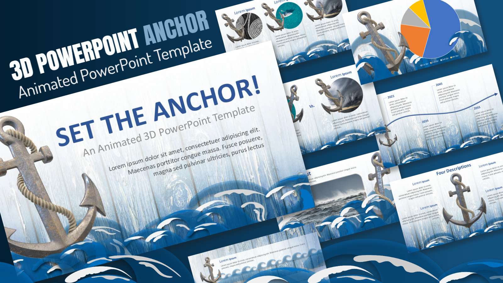 3D Anchor PowerPoint Template [ Confidence and Strength