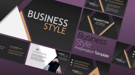 A collage of presentation slides from Business Style PowerPoint Template