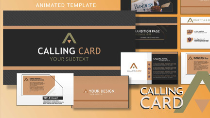 A collage of presentation slides from Calling Card PowerPoint Template