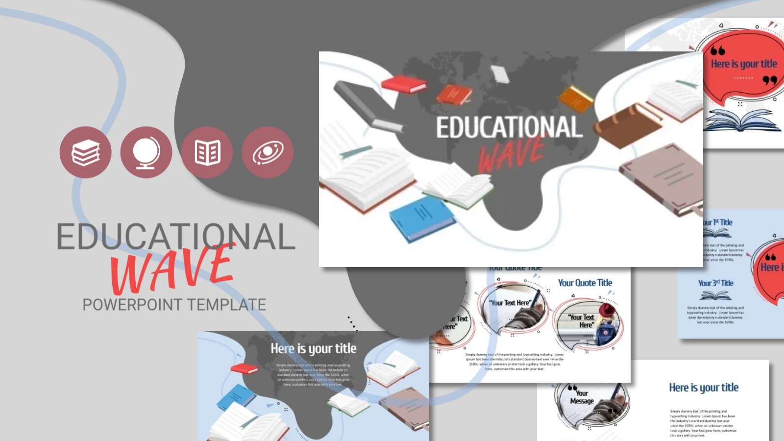 Education Wave Template for PowerPoint Presentations | PresenterMedia.com