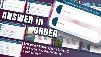 A collage of presentation slides from Engaging Order-Based Quiz Template