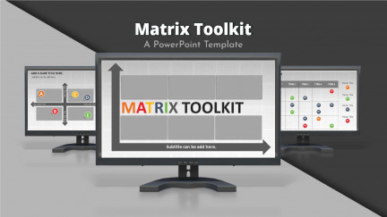 A collage of presentation slides from Matrix Toolkit PowerPoint Template