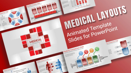 A collage of presentation slides from Medical Comparison PowerPoint Diagrams