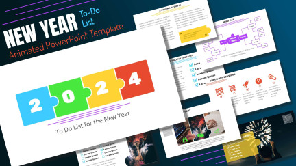 A collage of presentation slides from New Year To Do List PowerPoint Template