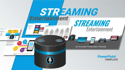 A collage of presentation slides from Online Streaming Entertainment  PowerPoint Template