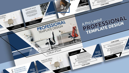 A collage of presentation slides from Professional Template Design