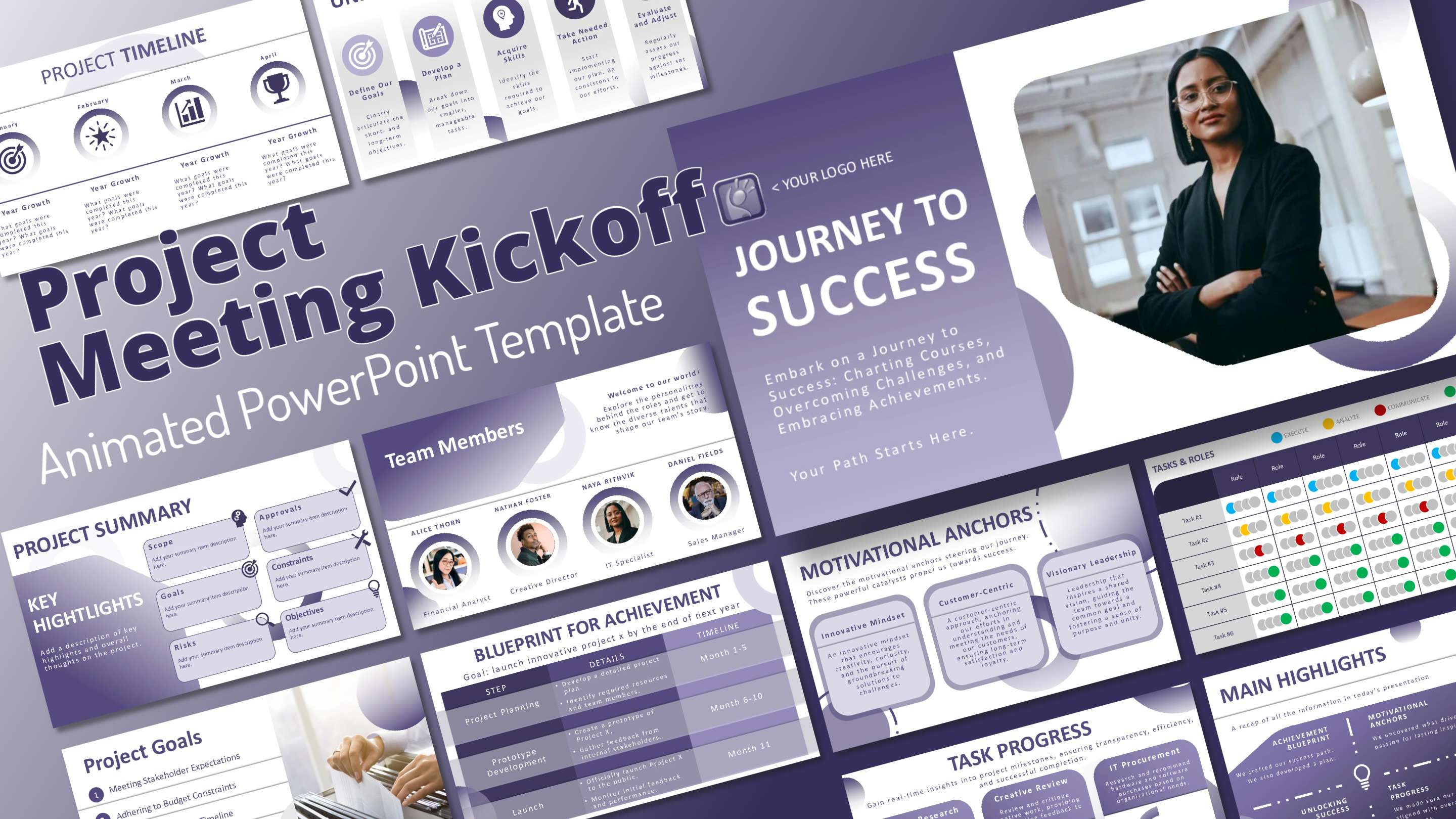 Project Kickoff Meeting PowerPoint Template Slide Deck