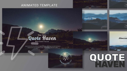 A collage of presentation slides from Quote Haven PowerPoint Template
