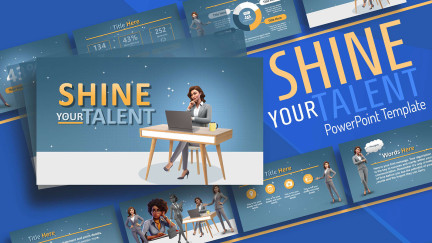 A collage of presentation slides from Shine Your Talent PowerPoint Template