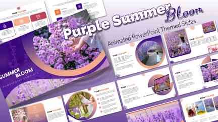 A collage of presentation slides from Summer Flowers Bloom PowerPoint Theme
