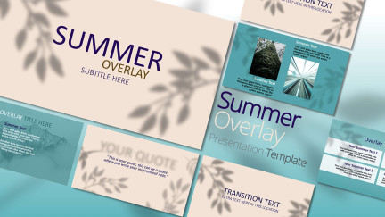 A collage of presentation slides from Summer Overlay PowerPoint Template