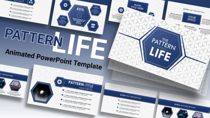A collage of presentation slides from The Pattern Life PowerPoint Designs