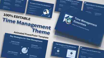 A collage of presentation slides from Time Management Essentials  - Minimalistic Template for PowerPoint