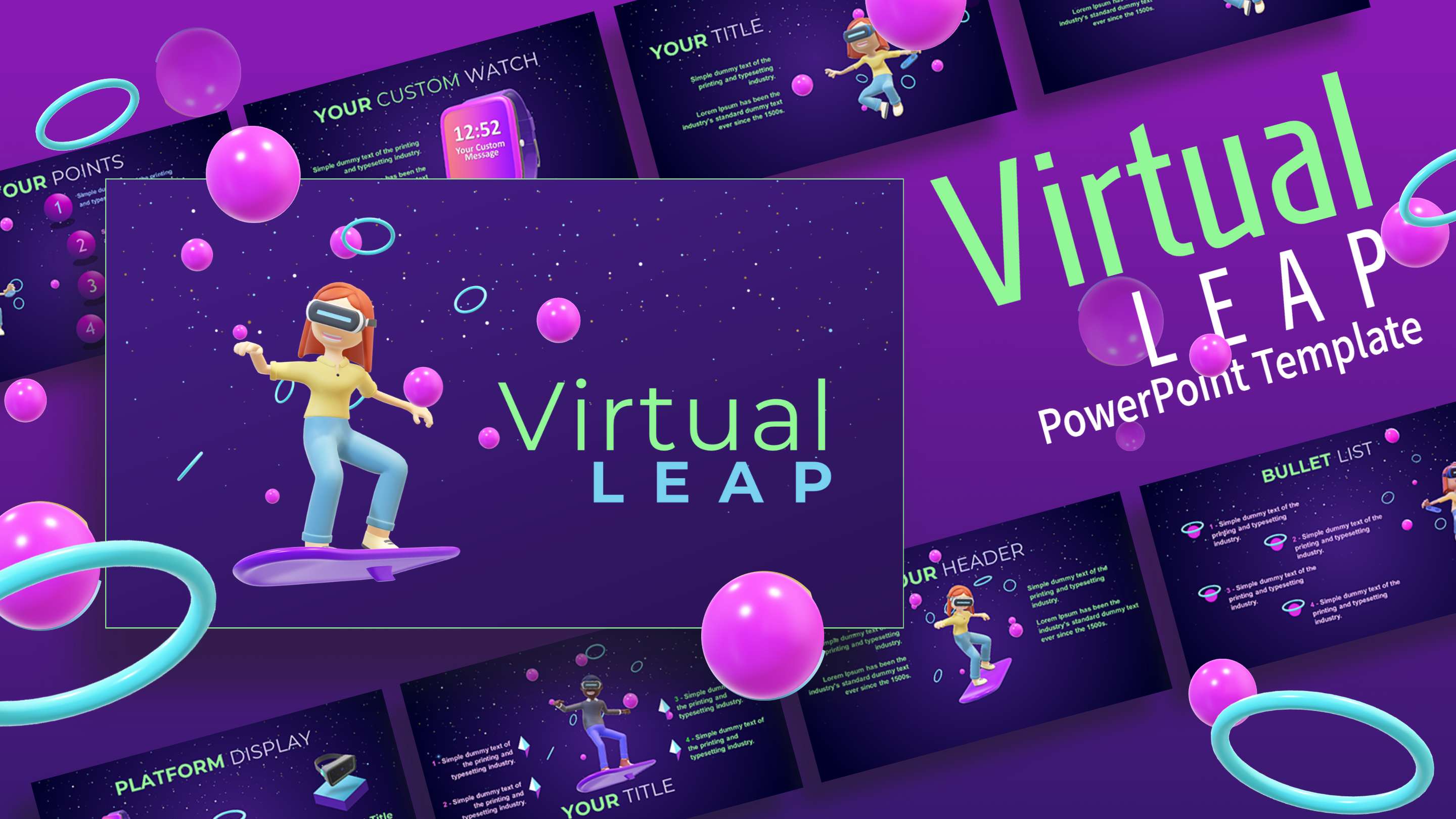 Virtual Leap 3D PowerPoint Template