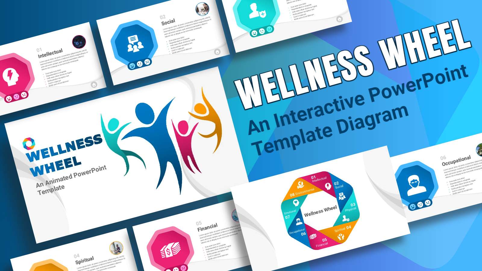 Wellness Wheel Health PowerPoint Slides Preview
