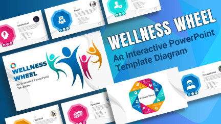 A collage of presentation slides from Wellness Wheel PowerPoint Diagram with Interactive Slides