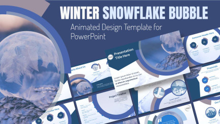 A collage of presentation slides from Winter Bubble PowerPoint Design Template