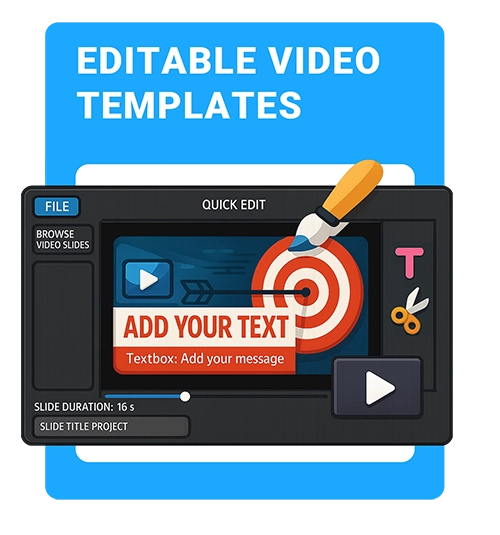 Editable video templates preview