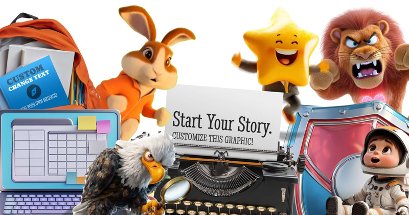 Collage of new PresenterMedia graphics